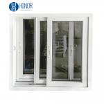 Double Glazed Sliding PVC Windows Soundproof Hurricane Impact with Grilled Design and Mosquito Net Project Window for sale