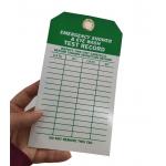 Emergency Shower And Eyewash Test Record Tag 4 In. X 7 In. 2 Side Vinyl Inspection Tag for sale