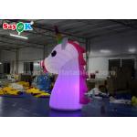 Rainbow Unicorn Inflatable Cartoon Characters 210DD Oxford Cloth Durable for sale
