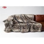 Sofa Couch Faux Fur Blanket Brown Chinchilla Mink Stripes Premium Bedding Throws for sale