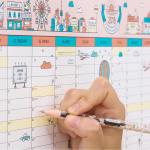 Kids Studying Use Large Desk Calendar , Eco Friendly Funny Cartoon Calendar
