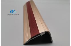 China 33x52mm Aluminium Stair Nosing Edge Trim Anodised With PVC Rubber supplier