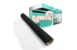China Durable 260gsm Black Back Polyester Fabric for Event Backdrops and Visual Displays supplier