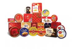 China CMYK Biscuit Tin Box With Lid Food Storage Container supplier
