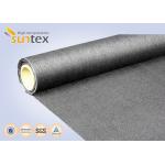 Fireproof Blanket 29OZ Graphite Coated High Temperature Fabrics Plain Pattern for sale
