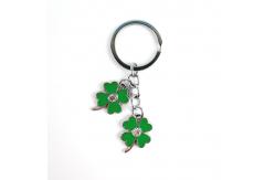 China Zinc Alloy Soft Enamel Four Leaf Clover Keychain Charming Good Luck Accessory supplier
