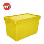 Collapsible Stackable Plastic Milk Crates Reusable Moving Boxes With Lids Injection for sale