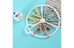 China 6 Clip Foldable Plastic Clothes Rack Round For Underwear Sock supplier