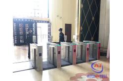 China No Noise Library Exhibition Hall Swing Barrier Gate With Facial Recognition / RFID Card supplier