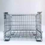 Long Folding 4.8mm Wire Mesh Storage Containers Steel Metal Box Warehouse