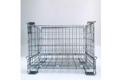 China Long Folding 4.8mm Wire Mesh Storage Containers Steel Metal Box Warehouse supplier