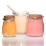 Mini Labelled Storage Jars Pudding Transparent Glass Container for sale