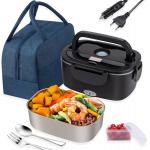 Dark Green Stainless Steel 1.5L Electric Lunch Box Leakproof Easy To Clean for sale