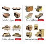 Customized W Shaped Cat Scratcher Cardboard Scratch Pad Corrugated Paper