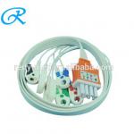 Adult / Pediatric 5 Lead Ecg Cable , White AHA Nihon Kohden Ecg Cable for sale