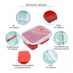 FDA Standard 2 Compartments Silicone Bento Foldable Lunch Box