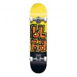 Blind Skateboards OG Stacked Black / Yellow Mid Complete Skateboards First Push w/ Soft Wheels - 7.5 x 31.1 for sale
