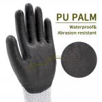 13 Gauge Polyester Polyurethane Palm Coated Gloves ANSI Level 5 Cut Resistant Gloves