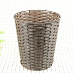PP Weaving Rattan Fashionable cheap price white round plastic rattan basket waste bin for sale