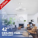42 Inch Retractable Ceiling Fan Light With Reversible DC Motor for sale