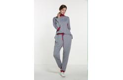 China Polyester Spandex Grey Long Sleeve Pajama Set supplier