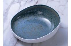 China High temperature Irregular Deep Reactive Glaze Dinner Plates supplier