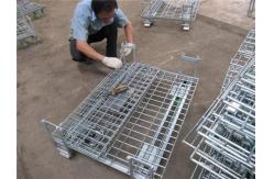 China Long Folding 4.8mm Wire Mesh Storage Containers Steel Metal Box Warehouse supplier