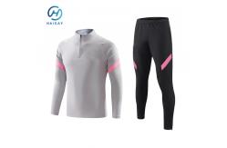 China Custom Football Training Tracksuit Set Long Sleeve Zip Pullover and Trousers supplier