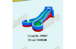 China Commercial Outdoor Inflatable Two Lane Water Slides With Pool supplier