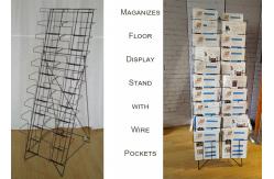 China Floding Black Metal Magazine Rack / 20 Pockets Wire Spinner Rack Display supplier