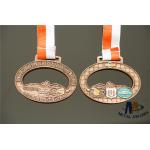 Durable Small Metal Medallions Antique Copper Plated Medailles Oval Shape for sale
