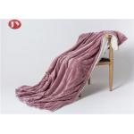 Warm Leaf Flannel Sherpa Blanket , Double Layer Fleece Blanket Reversible Mink Sherpa Rectangular for sale