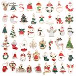 Gold Enamel Christmas Pendant , Metal Charms Diy Jewelry Making Pendants for sale