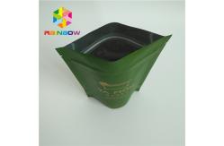 China Aluminum Foil Lined Matt White Green Tea Packaging Bag With Zipper Custom Design supplier