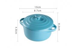 China Anti Scald Baking Ceramic Oven Bowl With Lid Double Ear Multifunctional supplier
