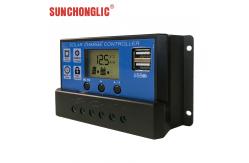 China 12V / 24V 20A PWM Solar Charger Controllers Intput 50A 5V / 2A USB Output supplier