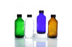 China 15ml 30ml Airless Boston Glass Lotion Bottles With Black Polycone Cap supplier