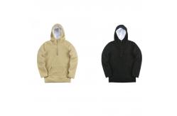 China Pullover Style Plain Mens Sherpa Jacket With Jersey Lining Half Zip Fleece Hoodie supplier