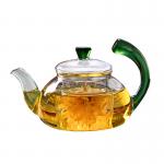 Smooth Surface Clear Glass Teapot Modern 600ml / 20oz Glass Kettle Teapot for sale