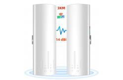 China 24V PoE Adapter 2 RJ45 LAN Ethernet PTP Wireless Bridge 14dBi 5ghz 3km supplier