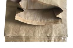 China Biodegradable Double Layers 60gsm Open Mouth Paper Bags With Pinch Bottom supplier