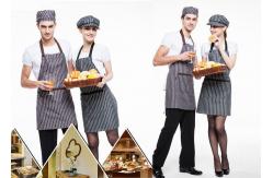 China Black And White Stripes Kitchen Cooking Aprons Adjustable With Widen Strap Design supplier