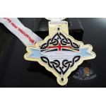 Gold / Silver / Copper Die Cacting Metal Award Medals One Side With Soft Enamel