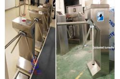 China Double RFID Card Reader Tripod Turnstile Gate , entrance control solutions supplier