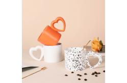 China Matte Nordic Style Ceramic Coffee Cups Mug With Heart Shape Handle supplier