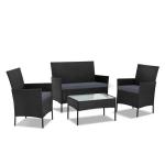 Wicker Outdoor Corner Sofa Set Rattan Garden Chair With Metal Legs for sale