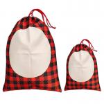 Personalized Reusable Christmas Bags Candy Bags Custom Santa Sacks Sublimation Drawstring Christmas Bags for sale