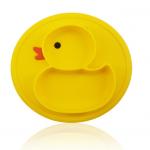 Non Slip Yellow Duck Silicone Divided Plate Toddler Plates for sale