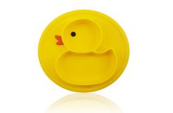 China Non Slip Yellow Duck Silicone Divided Plate Toddler Plates supplier