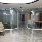 Curved Office Partition Walls Portable White Color Customized Size for sale
